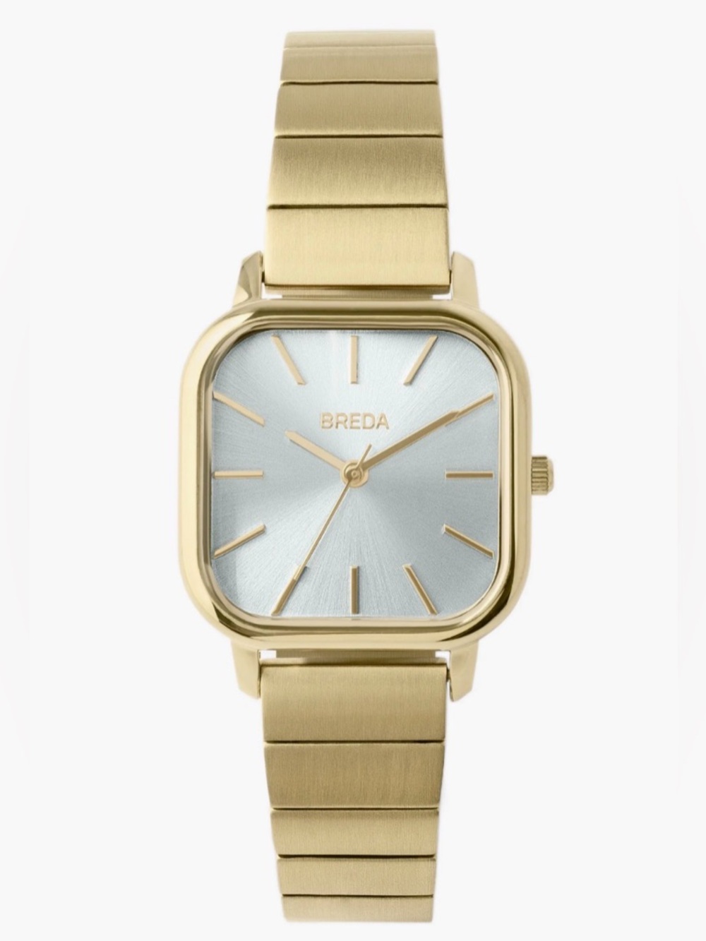BREDA Gold-Tone Square Esther bracelet Watch with Light Silver Dial 26mm